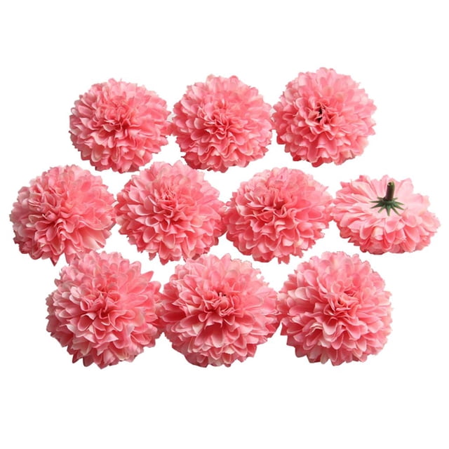 Hortensias artificiales, 10 cabezas de flores de seda, ramos de flores en forma de bola rosado