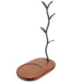 thumbnail image 2 of Wooden Base Coffee Mug Holder Stand Coffee Mug Iron Art Tree Rack for Countertop, 2 of 8