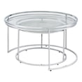 thumbnail image 5 of Bowery Hill Metal Glass Top 2-Piece Nesting Tables Set in Chrome, 5 of 6