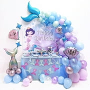 Qweryboo Balloon Arch Garland Kit, Mermaid Tail Balloons Garland Set, Under The Sea Ocean Theme Party Supplies, Confetti Latex Balloons Backdrop for Mermaid Party Graduation Merry Christmas