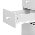 thumbnail image 5 of SESSLIFE Mobile Vanity Desk with 2 Drawers, Foldable Manicure Station with Cabinet Door and Storage Shelf, Portable Nail Tech Table for Home Salon and Professional Use, White, 5 of 11