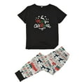 thumbnail image 5 of GYRATEDREAM Matching Family Pajamas Sets Christmas PJ's with Short Sleeve Black Tee and Print Pants, 5 of 9