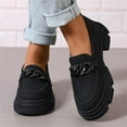 thumbnail image 5 of SACFOF Womens Slip On Penny Loafers Platform Chunky Loafer Lug Sole Suede Work Business Casual Dress Uniform Oxfords with Metal Chain, 5 of 6