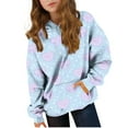 thumbnail image 1 of Sudadera con capucha para niñas y niños, sudadera de manga larga con cuello redondo y estampado de moda, jersey con bolsillo, 1 of 8
