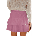 thumbnail image 3 of Falda Pantalón con Volantes y para Mujer, Estilo Casual, de Cintura Alta, Color Violeta, Talla M, 3 of 8