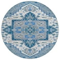 thumbnail image 2 of Addison Rugs Chantille Indoor/Outdoor Traditional Vintage Blue Washable Round Rug, 8' x 8', 2 of 6