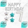 thumbnail image 4 of 7th Birthday Decorations Birthday Party Supplies Seventh Birthday Banner Teal Green Confetti Balloons for Her Photo 7th Bday Cake Topper, 4 of 5