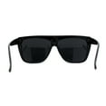 thumbnail image 4 of Mens Classic Flat Top Oversize Gangster Rectangle Plastic Sunglasses Shiny Black, 4 of 4