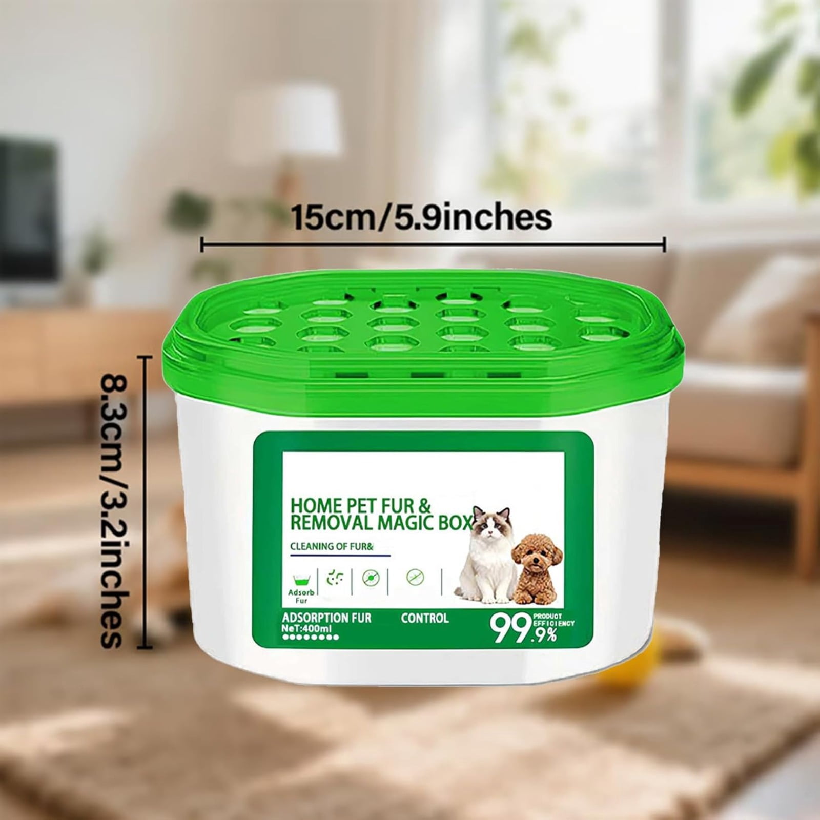 Home Pet Fur & Odor Removal Magic Box, 360° All-Aroundcoverage, Pet Hair Removal Magic Box, Indoor Air Purification Dust Removall Magic Boxes, for Bedroom, Living Room, Home, Pet Areas (5PCS)