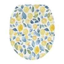 SEANATIVE Lemon Toilet Seat Covers for Bathroom Toilet Lid Cover Elongated Oval Round Toilet Seat Lid Cover Oblong Soft Fabric Toilet Seat Cover, Soft and Absorbent