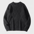 thumbnail image 3 of Mens Oversized Sweater 90s Vintage Cable Knit Long Sleeve Heavy Crewneck Pullover, 3 of 6