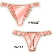 Royal Charm Ruffled Waist Thong Small Pink