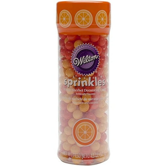 Wilton 710-0443 Sherbet-Flavored Sugar Pearl Sprinkles, Orange