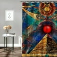 thumbnail image 2 of Orinice Egyptian Art Bathroom Decor Set with Hooks, Colorful Luxurious Graphic Print Polyester Fabric Shower Curtain, Chic Modern Design 69x72, 2 of 7