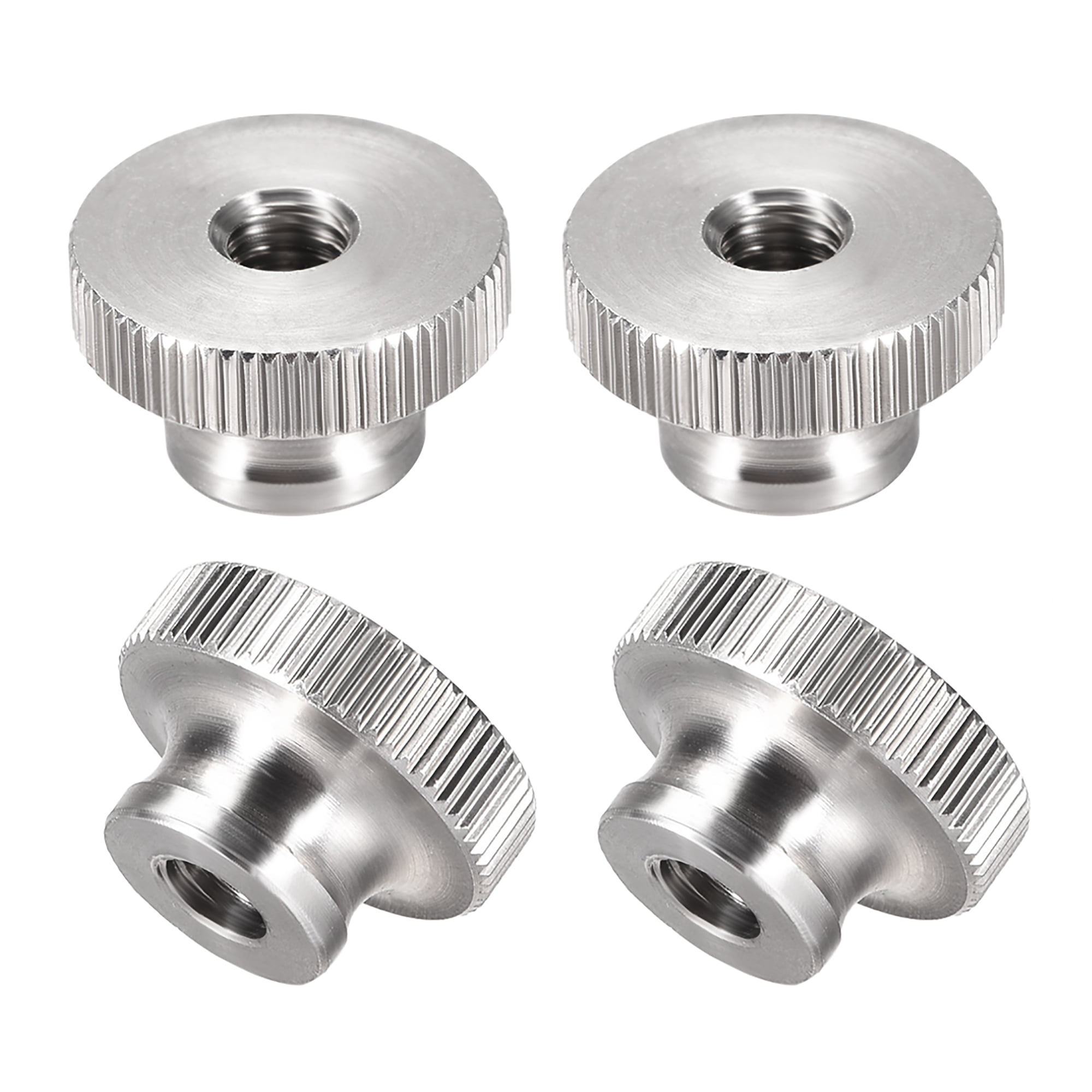 Knurled Thumb Nuts M6 Round Knobs with 304 Stainless Steel 4Pcs