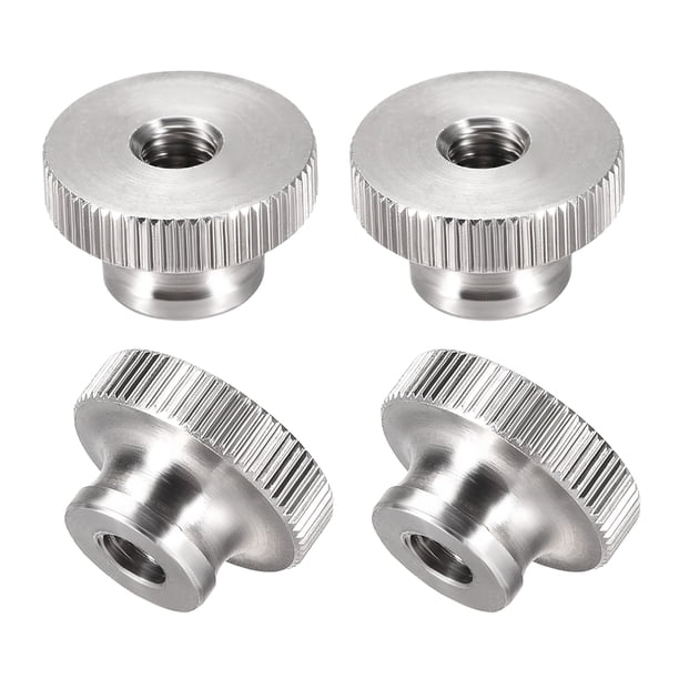 Tuercas de pulgar estriadas - Perillas redondas M6 con acero inoxidable 304 - 4 piezas