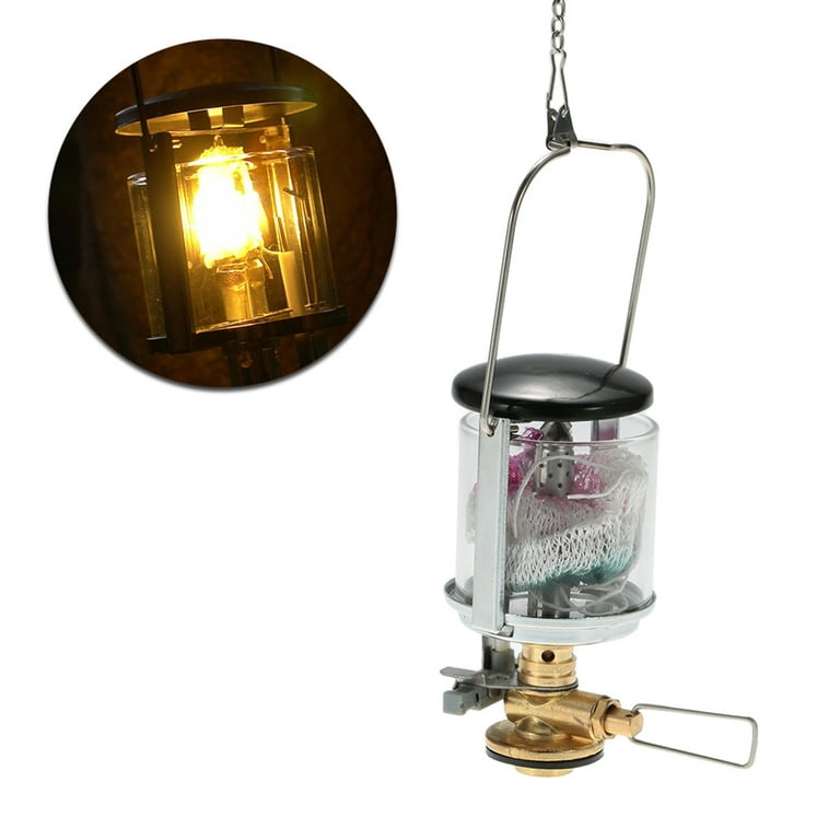 Mini Propane Lantern Single Mantle Gas Lamp Portable Gas Light Hanging Tent  Lamp with 2 Lantern Mantles for Travel Hiking Backpacking