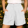thumbnail image 2 of GUACER Shorts for Women Elastic Waisted Pleated Dressy Shorts with Pockets Casual Loose Wide Leg Shorts, 2 of 7