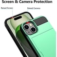 thumbnail image 5 of Case Compatible with iPhone 15 with Card Holder, Dual Layer Shockproof Wallet Phone Case, Hidden Card Slot Sliding Protective Hard Shell Back Cover Slim Case for iPhone 15, 6.1 Inch Mint, 5 of 14