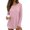 *Pink, variant on ClodeEU Women's Crew Neck Side Split Curved Hem Long Sleeve Top, Casual Loose Waffle Knit Pullover Blouse Army Green,Women's Plus L