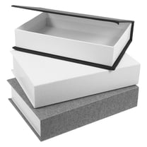 GOOHOCHY 3pcs Linen Faux Books For Bookshelf Decor, 3pcs Decorative Book Storage Box For Office And Home, Fake Books For Coffee Table