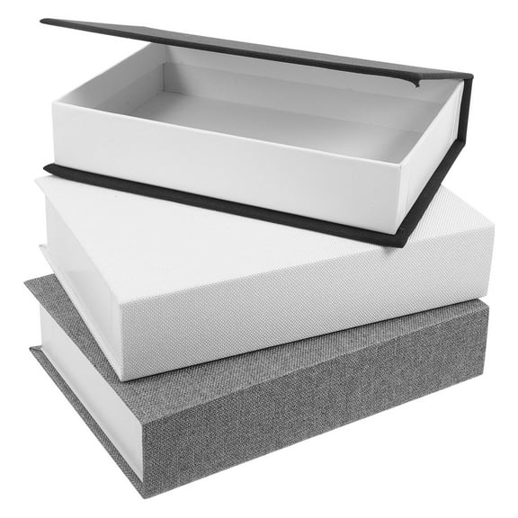 GOOHOCHY 3pcs Linen Faux Books For Bookshelf Decor, 3pcs Decorative Book Storage Box For Office And Home, Fake Books For Coffee Table