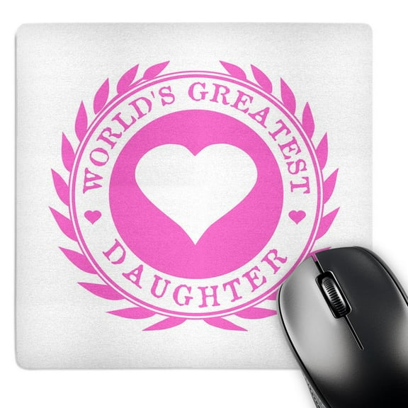 3dRose, Worlds Greatest Daughter award. Hot pink fun loving family love gifts, MousePad