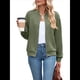 thumbnail image 1 of Chaqueta Informal de Mujer con Cuello Alto y Cremallera, Ideal para Otoño. Conjuntos con Bolsillos. Verde L, 1 of 10
