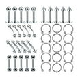 thumbnail image 3 of Juego de 8 tipos de piercings de acero inoxidable, pendientes con forma de bola redonda y barra. 10 mm, 3 of 9