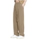 thumbnail image 2 of Pantalones largos de poliéster para hombre, moda informal, color liso, rectos, con bolsillos y cordón ajustable., 2 of 8