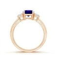 thumbnail image 2 of ANGARA Natural Round Tanzanite & Diamond Three Stone Engagement Ring in 14K Rose Gold for Women (Size-6mm) | December Birthstone, Anniversary, Jewelry Gift for Women | Natural Tanzanite Ring, 2 of 8