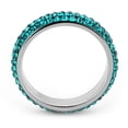 thumbnail image 3 of Luxe Jewelry Designs Stainless Steel Pave Women's Ring with Blue Zircon Crystals - Size 6, 3 of 4