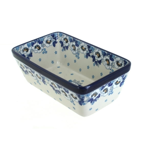 Blue Rose Polish Pottery Georgia Blue Loaf Baker