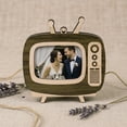 thumbnail image 5 of Vintage TV Shaped Wooden Photo Frame, Retro Television Desktop Picture Display, Hanging Wall Timber Ornament, Dual Use Photo Holder For Home Interior Car Small Decor, 5 of 7