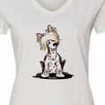thumbnail image 4 of Inktastic Chinese Crested Women's V-Neck T-Shirt, 4 of 5