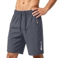 thumbnail image 4 of RKSTN Ice Silk Gym Shorts for Men Quick Dry Plus Size Drawstring Waist Straight Leg Sporty 5 Inch Jogging Training Summer Shorts with Pockets (Gray ,XXXL), 4 of 6