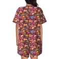 thumbnail image 3 of Picia Skull blue daisy flower Pajamas Sets for Women Soft Short-Sleeved Pjs with Lounge Shorts Two Piece Sleepwear-X-Large, 3 of 9