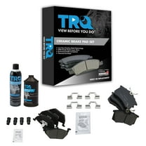 TRQ Ceramic Disc Brake Pad Front & Rear Kit w/Chemicals for VW Beetle Jetta Golf BFA15302