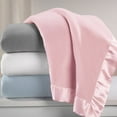 thumbnail image 4 of American Baby Company Fleece Blanket with Silk-Like Satin Trim, Soft, Warm & Cozy, White, 30" x 40" for Boys and Girls, Perfect for Baby Carrier, Stroller, Travel and Gifting, 4 of 4