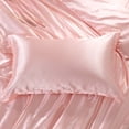 thumbnail image 1 of Silk Pillowcase Reversible Sateen Weave Smooth Fabric for Bedroom Decor, Pink, 1 of 9