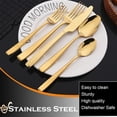 thumbnail image 6 of Scheam 5 Pcs Matte Satin Finish Flatware,Stainless Steel Knives Forks and Spoons Set,Mirror Polished Tableware for Home Kitchen Restaurant, Dishwasher Safe (Gold), 6 of 7