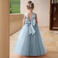 thumbnail image 6 of Girls' Formal Dress Solid Sleeveless Long Princess Dress Flower Girl Wedding Birthday Dress Blue 14 Y-15 Y, 6 of 7
