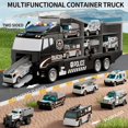 thumbnail image 3 of NIPLOOOW Juguetes para Niños Pequeños de 3 a 8 Años, Set de Camiones de Policía con Tapete de Juego y Auto de Metal Fundido, Camión Transportador para Niños, Regalos de Cumpleaños, 3 of 6