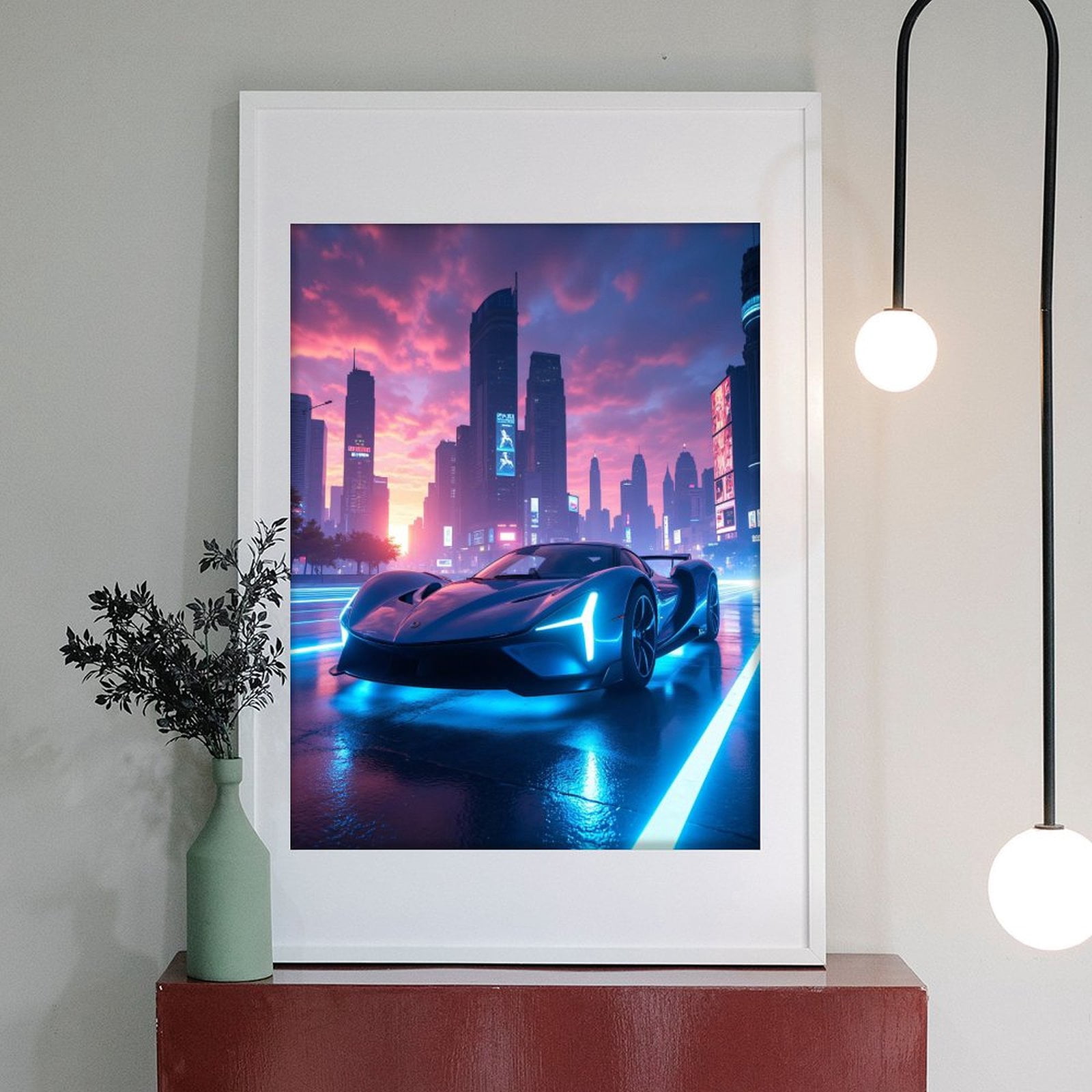 Diamond Art Kit for Adults, Futuristic Neon City Sports Car Diamond Painting for Adults Beginners, DIY Diamond Art Painting Kits, 5D Diamond Painting Crafts for Home Decor 12x16 Frameless