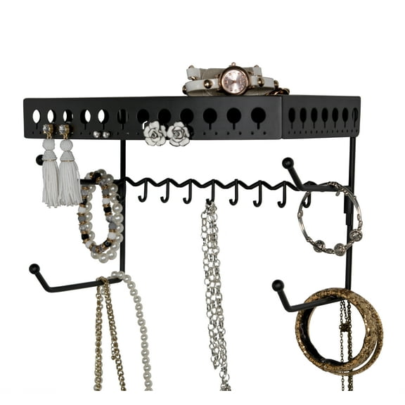 Mango Steam Wall-Mounted Jewelry Organizer Shelf (10 inch, Black)