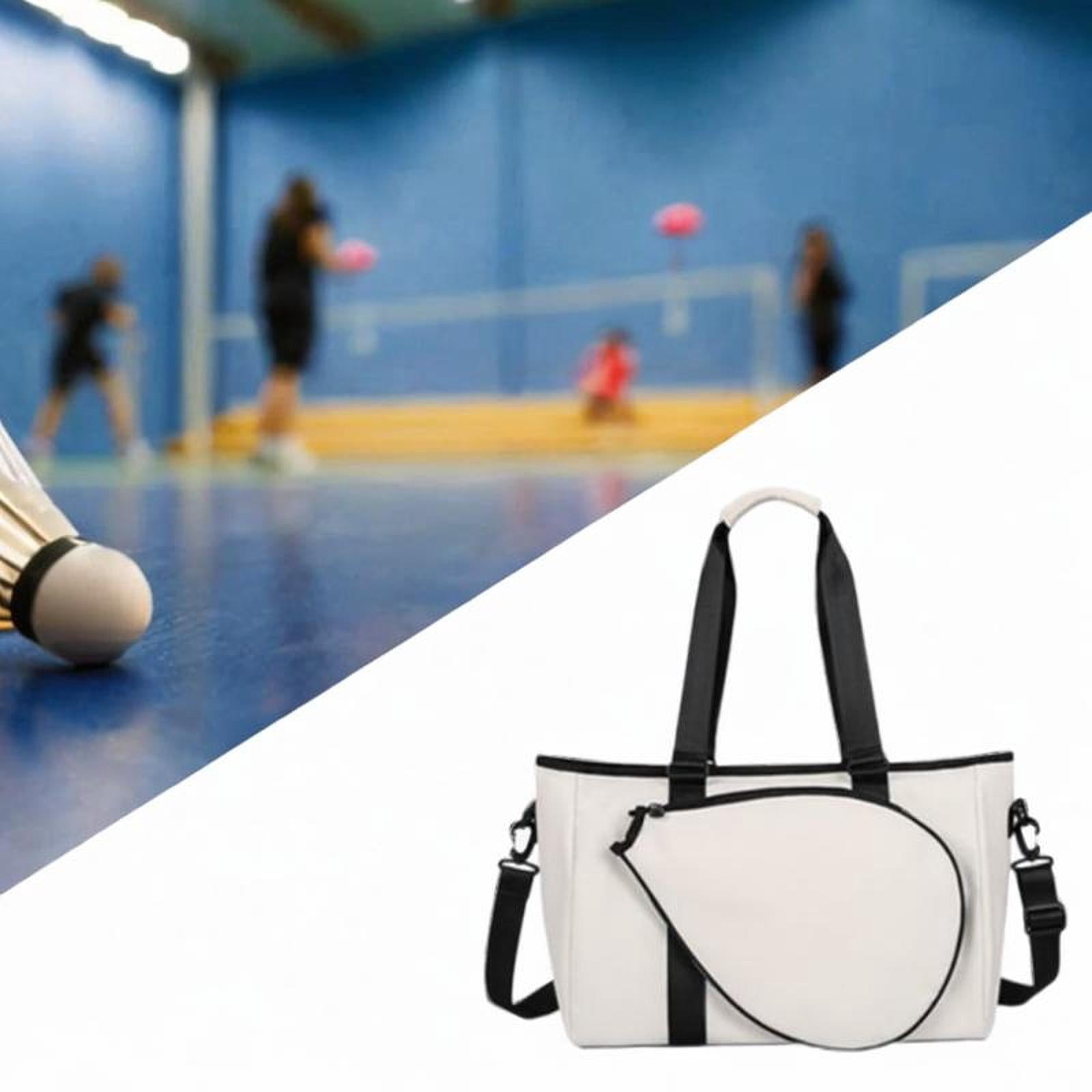 funtasica Tennis Racket Bag with Removable Shoulder Strap Tennis Bag for Tennis Racket White