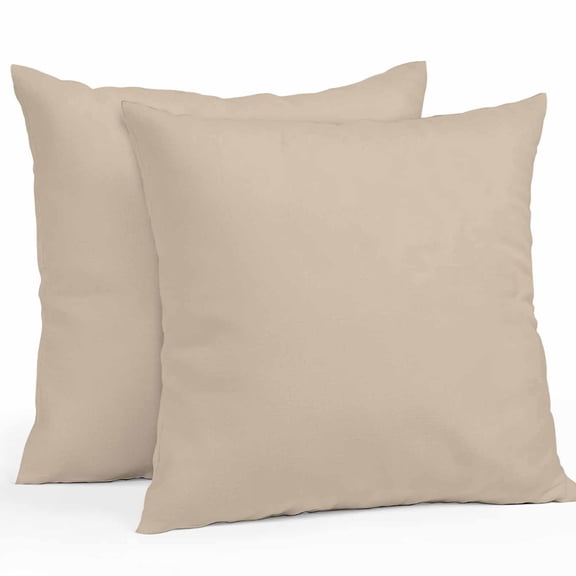 Throw Pillow Covers 16x16 Inch Set of 2, Pure Light Khaki Waterproof Outdoor Pillow Covers, Simple Solid Color Decorative Cushion Pillowcases for Couch, Sofa, Bed, Garden, Patio