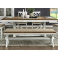 thumbnail image 5 of Modern White & Oak Dining Bench - 60" Wood Bench with Khaki Fabric Seat, Modern Farmhouse Style, for Dining Room, 300lbs Capacity, 5 of 6