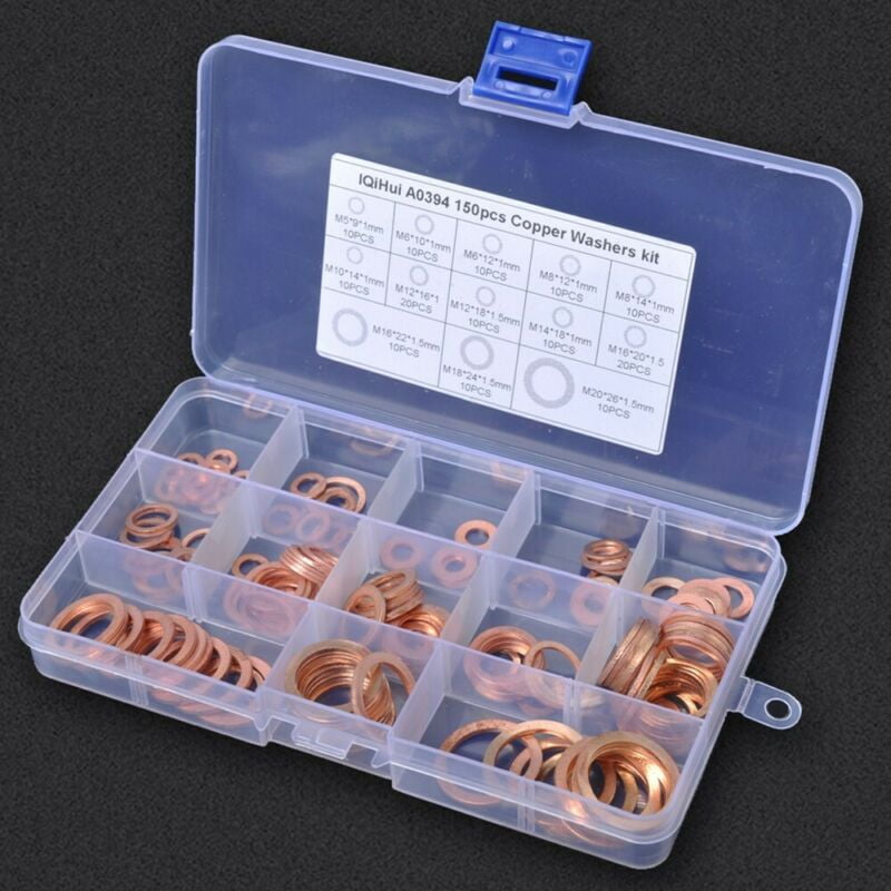 UHUSE Solid Copper Crush Washers Seal Sealing Flat ORing Gaskets