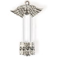 thumbnail image 2 of Steampunk Silver Glass Vial with Wings Jewelry Pendant, 2 of 2